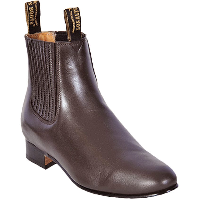 Los Altos Boots Boots Men's Genuine Deer Leather Round Toe Charro Ankle Boots - Los Altos Boots