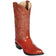 Western Genuine Eel Skin J Toe Boots Cognac Color - Los Altos Boots - Side View