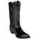 Western Genuine Eel Skin J Toe Boots Black Color - Los Altos Boots - Side View