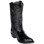 Western Genuine Eel Skin J Toe Boots Black Color - Los Altos Boots - Side View