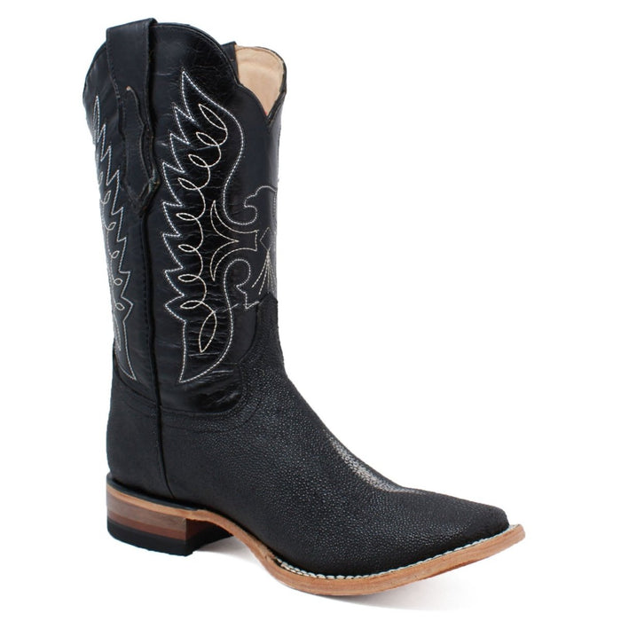 Men's Quincy Single Pearl Stingray Print Rodeo Square Toe Boots Q8221205