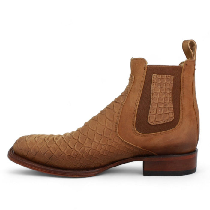 Men´s Quincy Square Toe Ankle Boots Python Print Q82B5759