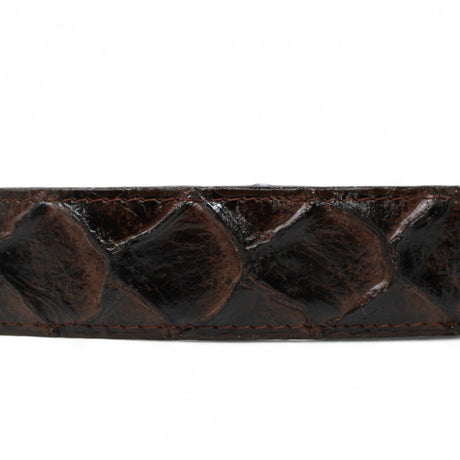 Tanner Mark Boots Belts Cinturón de Piel Genuina con Estampado de Pirarucu y Hebilla Metálica Texas Cafe