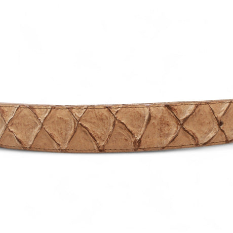 Tanner Mark Boots Belts Cinturón de Piel Genuina con Estampado de Pirarucu y Hebilla Metálica Texas Arena