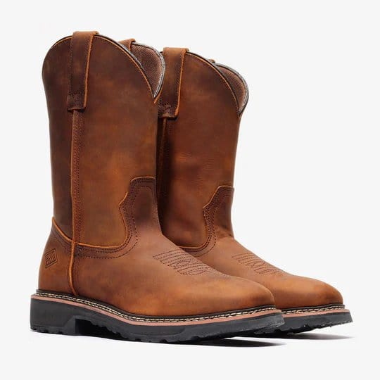 Bonanza Boots Boots Bonanza Rancher Grit 12" Square Toe Wellington Boots - Crazy Brown