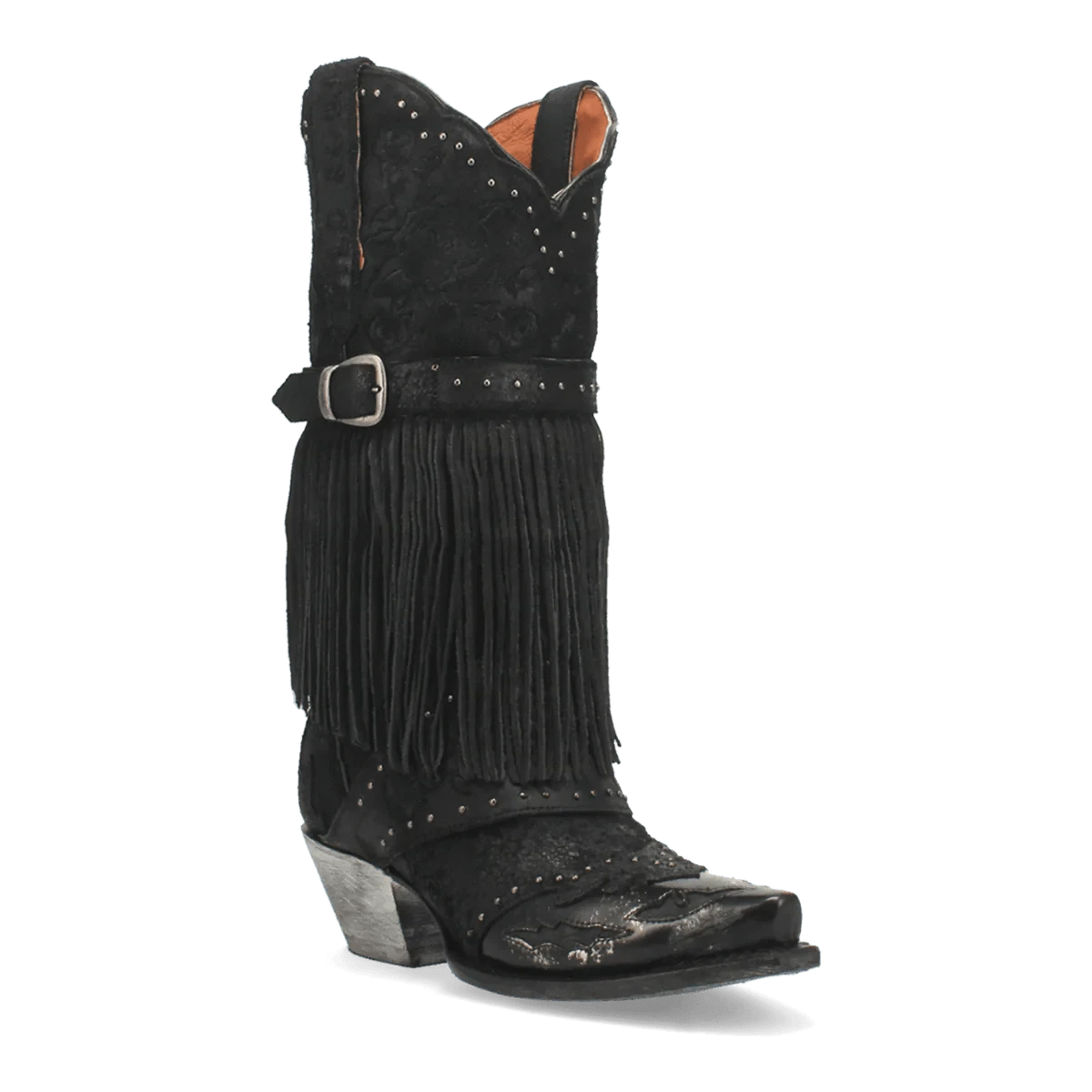 Dan Post Boots Boots Black / 6 Dan Post Women's Bed of Roses Snip Toe Leather Boots - Black DP4047