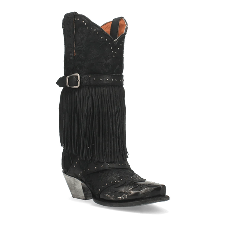 Dan Post Boots Boots Black / 6 Dan Post Women's Bed of Roses Snip Toe Leather Boots - Black DP4047