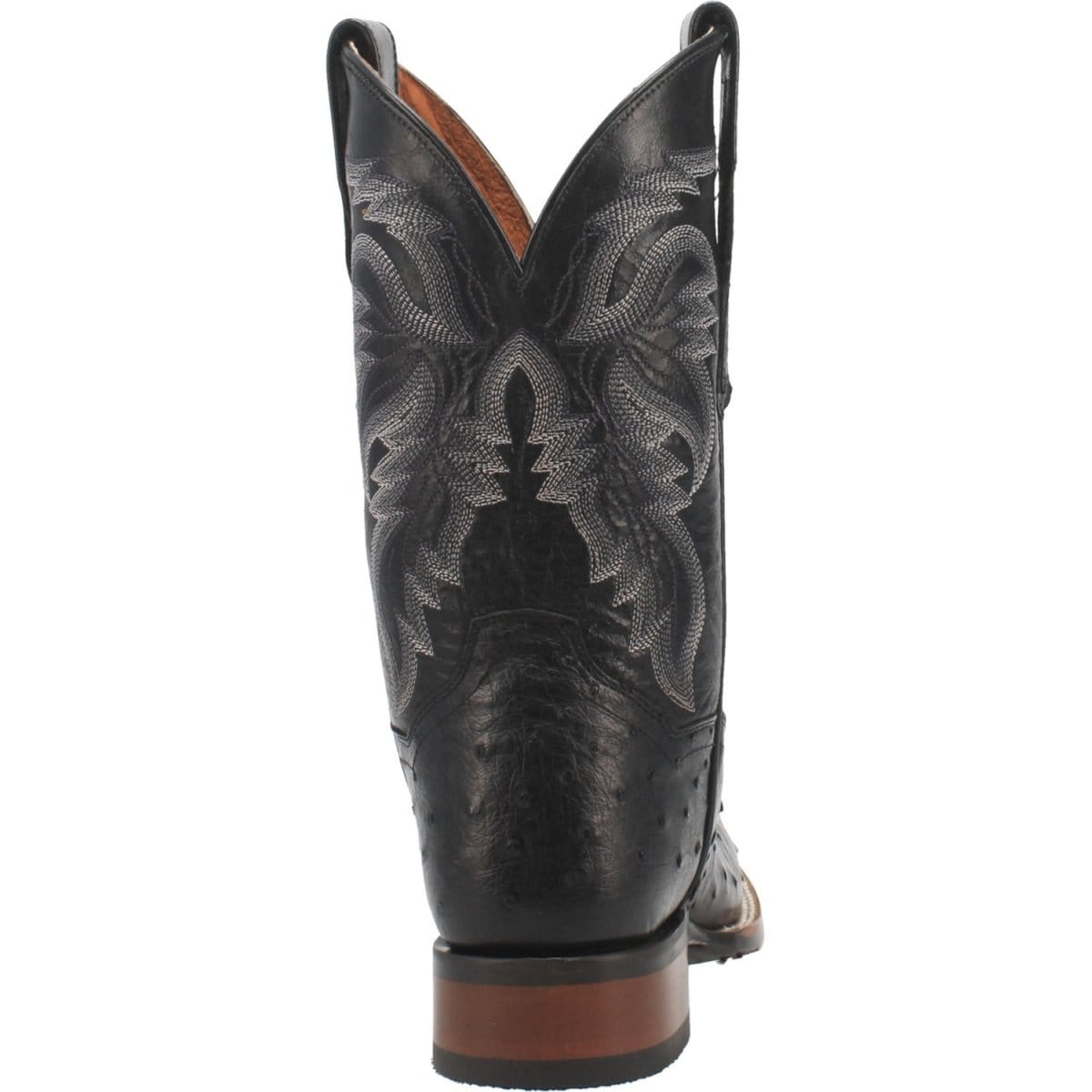 Dan Post Boots Boots Dan Post Men's Alamosa Full Quill Ostrich Square Toe Boots - Black