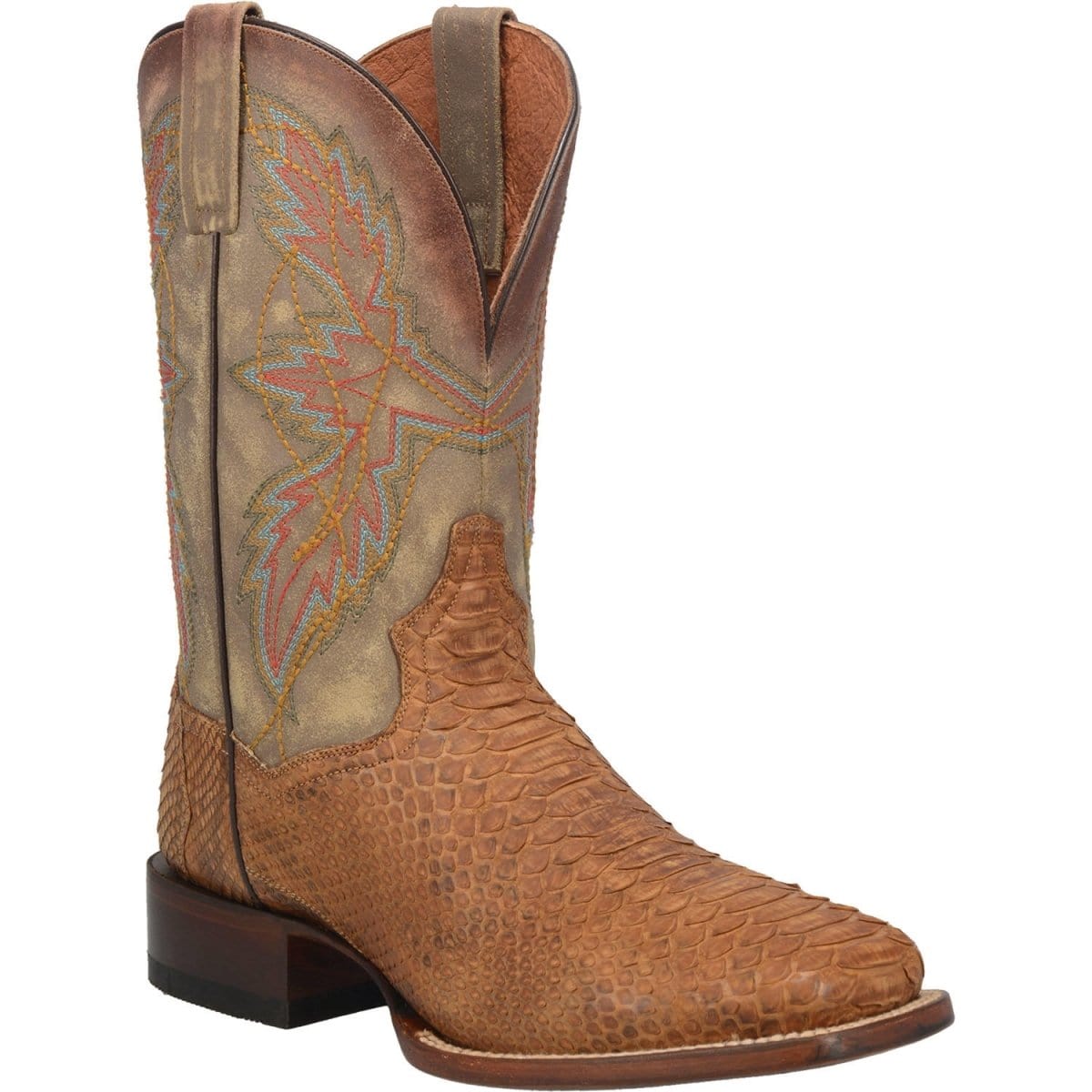 Dan Post Boots Boots Dan Post Men's Dry Gulch Python Snakeskin Square Toe Boots - Tan DP3996