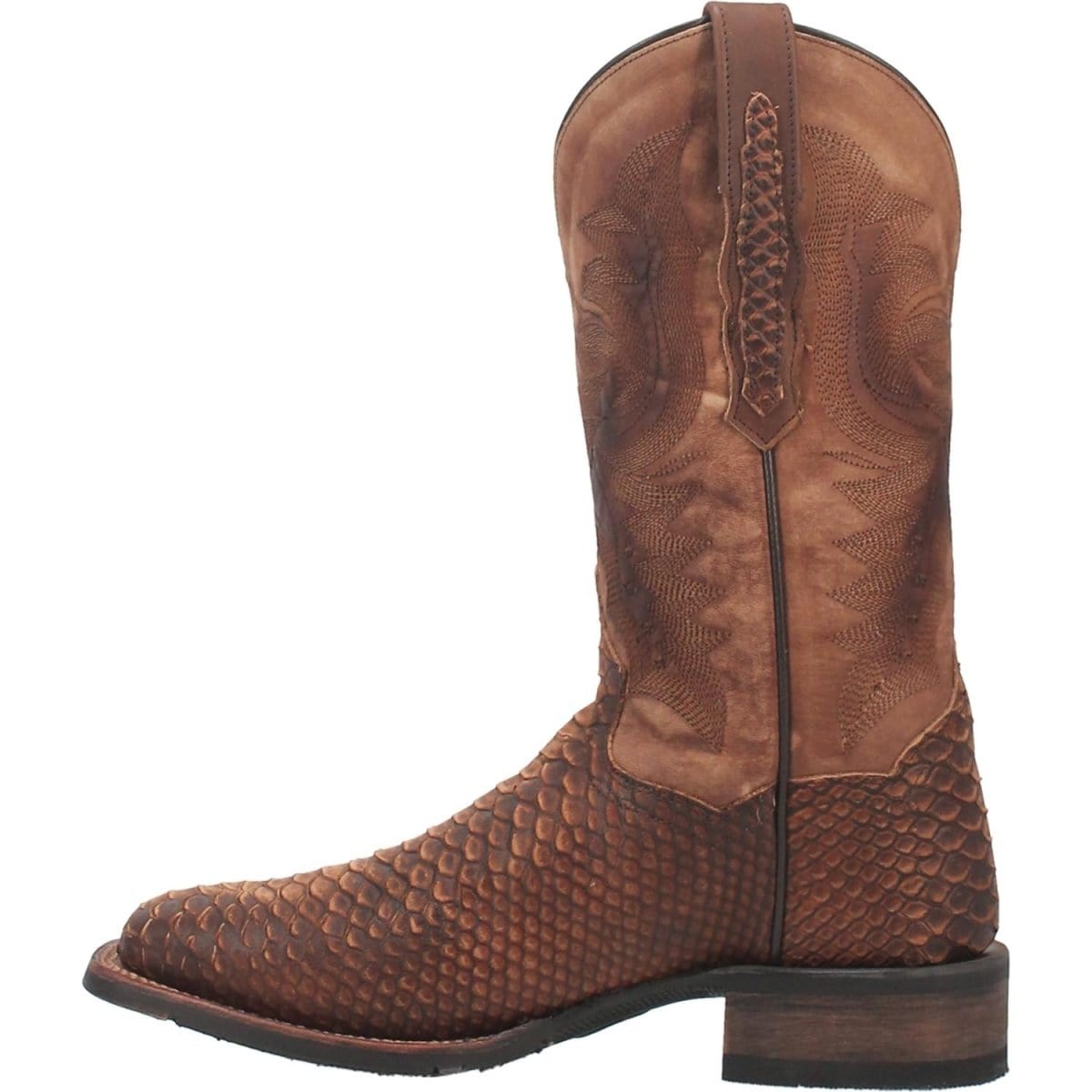 Dan Post Boots Boots Dan Post Men's KA Python Print Leather Square Toe Boots - Brown