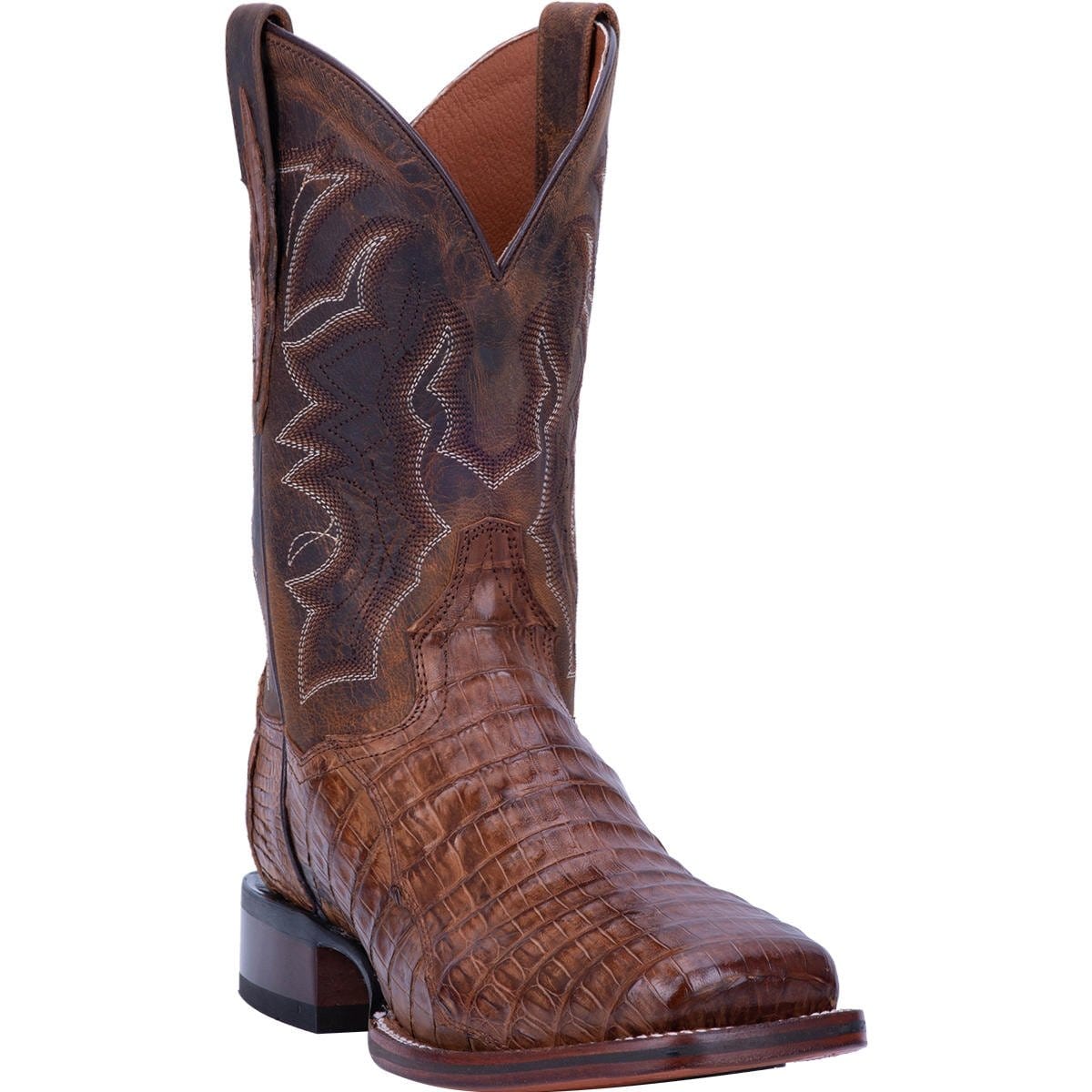 Dan Post Boots Boots Dan Post Men's Kingsly Genuine Caiman Belly Square Toe Boots - Bay Apache