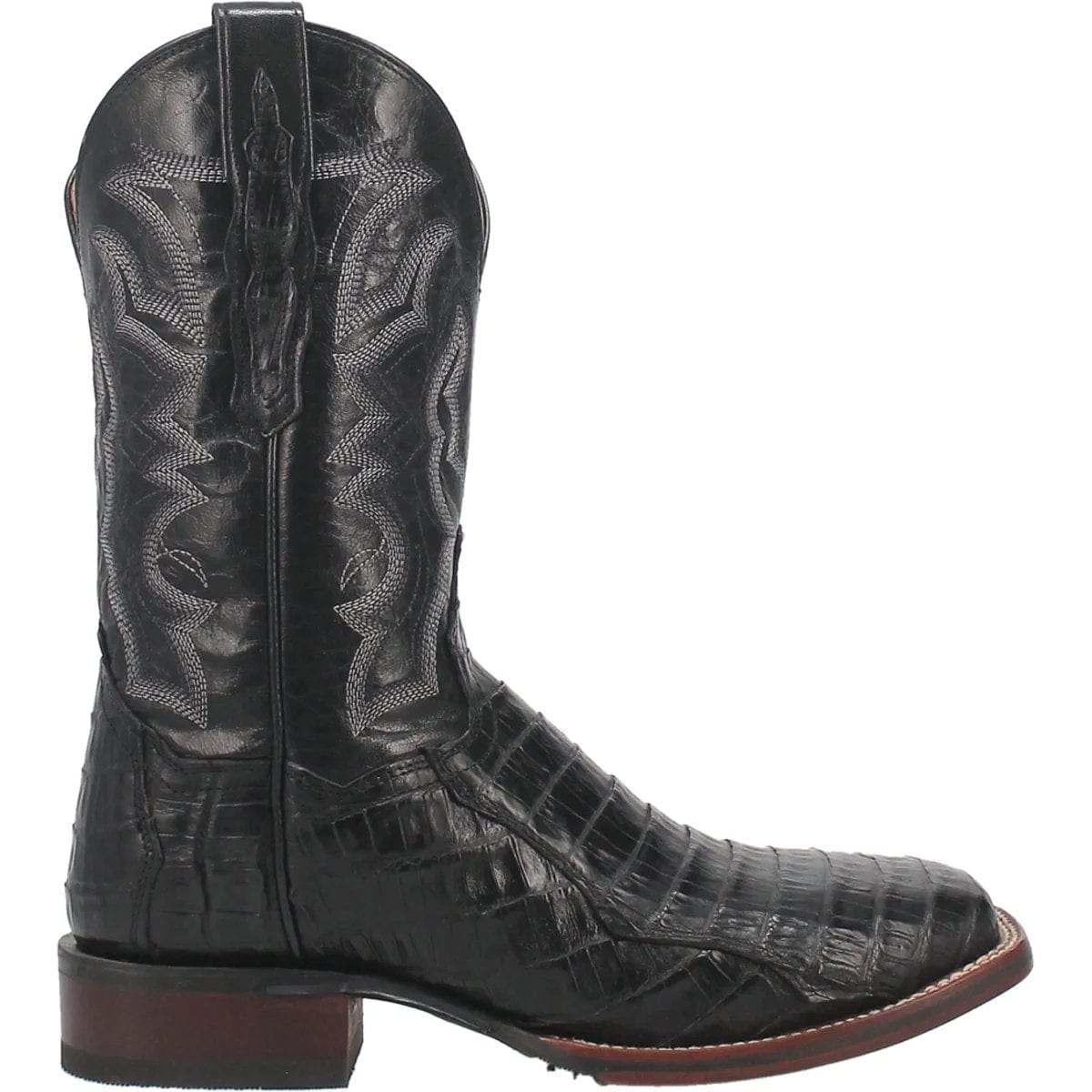 Dan Post Boots Boots Dan Post Men's Kingsly Genuine Caiman Belly Square Toe Boots - Black