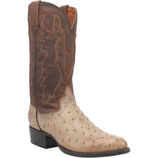 Dan Post Boots Boots Dan Post Men's Pershing Full Quill Ostrich Round Toe Boots - Sand