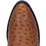 Dan Post Boots Boots Dan Post Men's Tempe Full Quill Ostrich Round Toe Boots - Saddlebrown