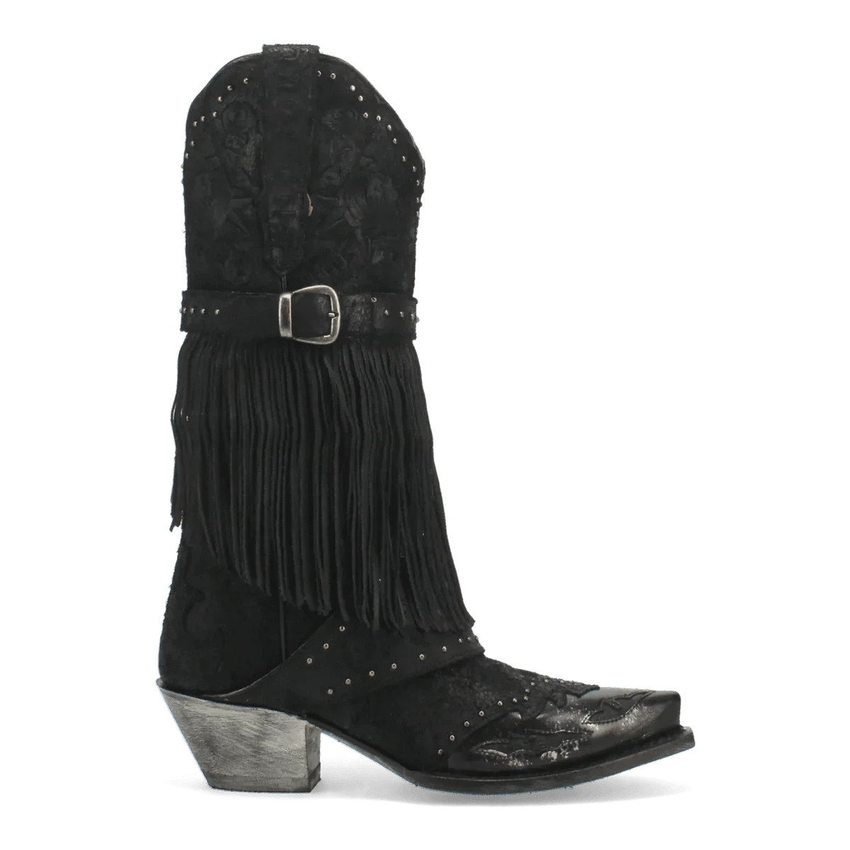 Dan Post Boots Boots Dan Post Women's Bed of Roses Snip Toe Leather Boots - Black DP4047