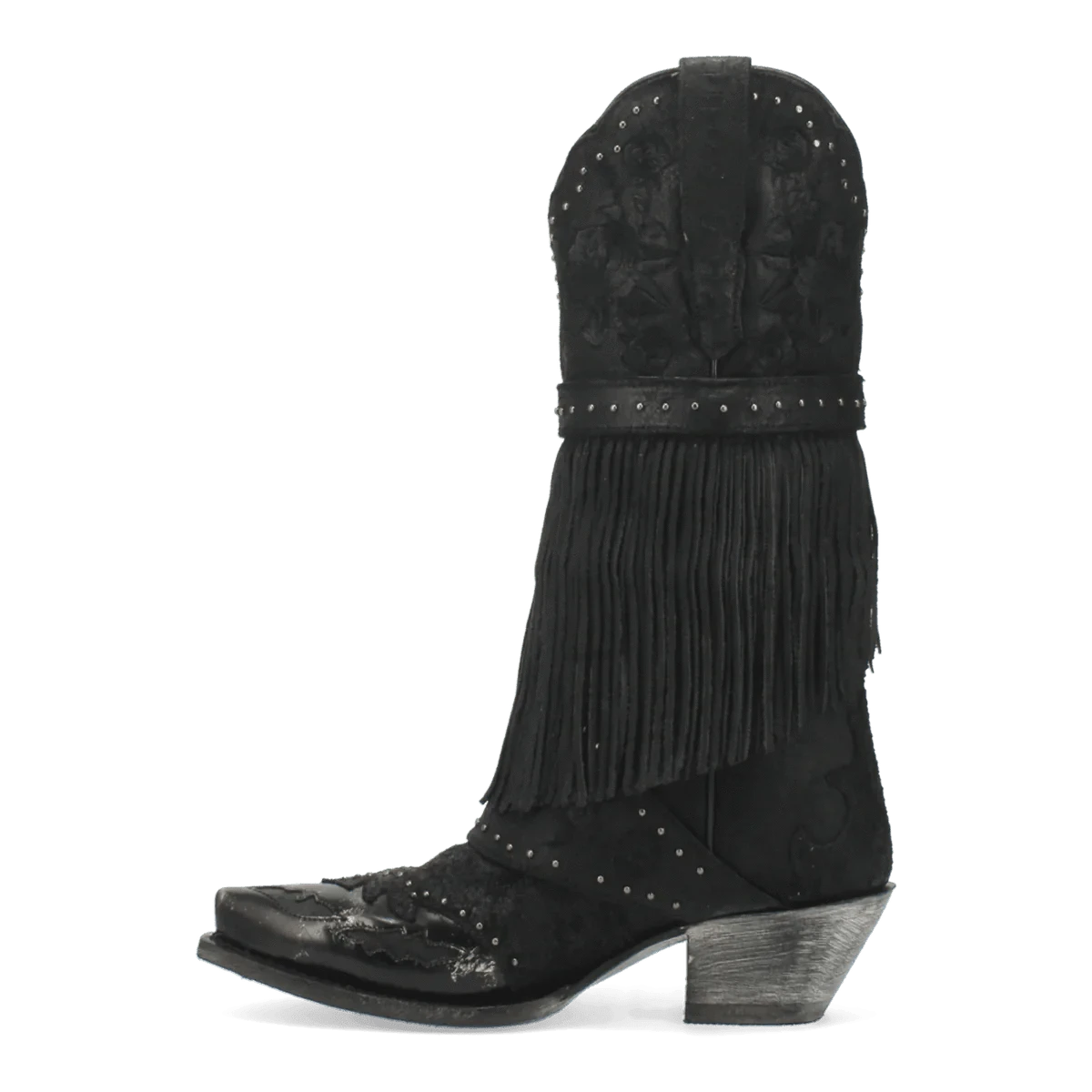 Dan Post Boots Boots Dan Post Women's Bed of Roses Snip Toe Leather Boots - Black DP4047