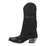 Dan Post Boots Boots Dan Post Women's Bed of Roses Snip Toe Leather Boots - Black DP4047