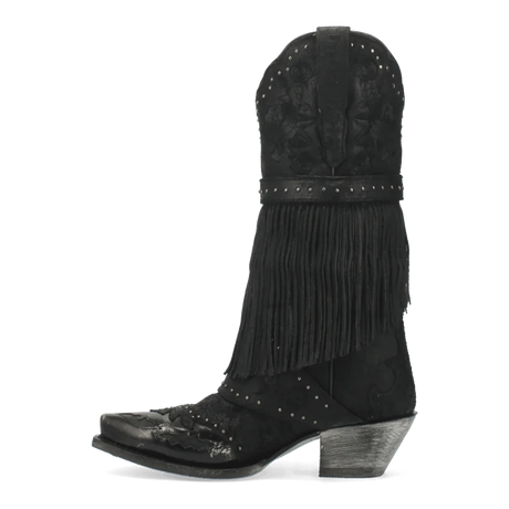 Dan Post Boots Boots Dan Post Women's Bed of Roses Snip Toe Leather Boots - Black DP4047