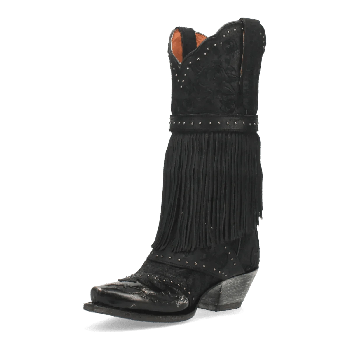 Dan Post Boots Boots Dan Post Women's Bed of Roses Snip Toe Leather Boots - Black DP4047