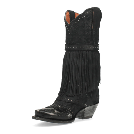 Dan Post Boots Boots Dan Post Women's Bed of Roses Snip Toe Leather Boots - Black DP4047