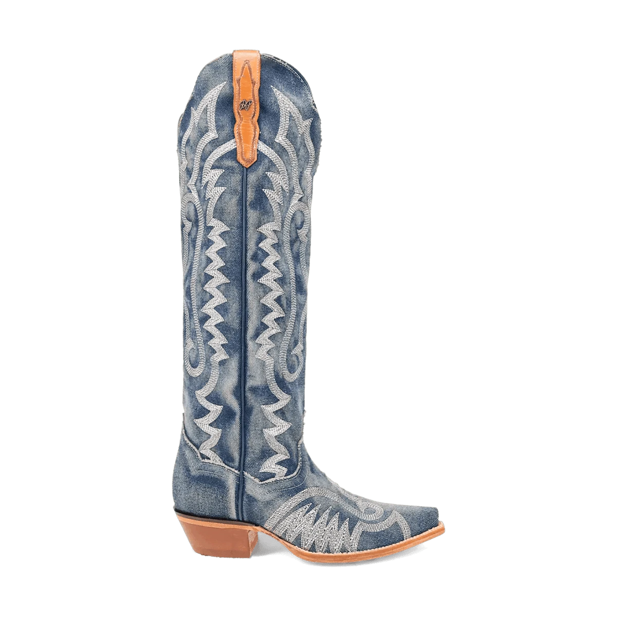 Dan Post Boots Boots Dan Post Women's Denim Darlin Snip Toe Leather Tall Boots - Blue DP5108