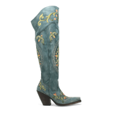 Dan Post Boots Boots Dan Post Women's Flower Child Snip Toe Leather Tall Boots - Turquoise DP3271