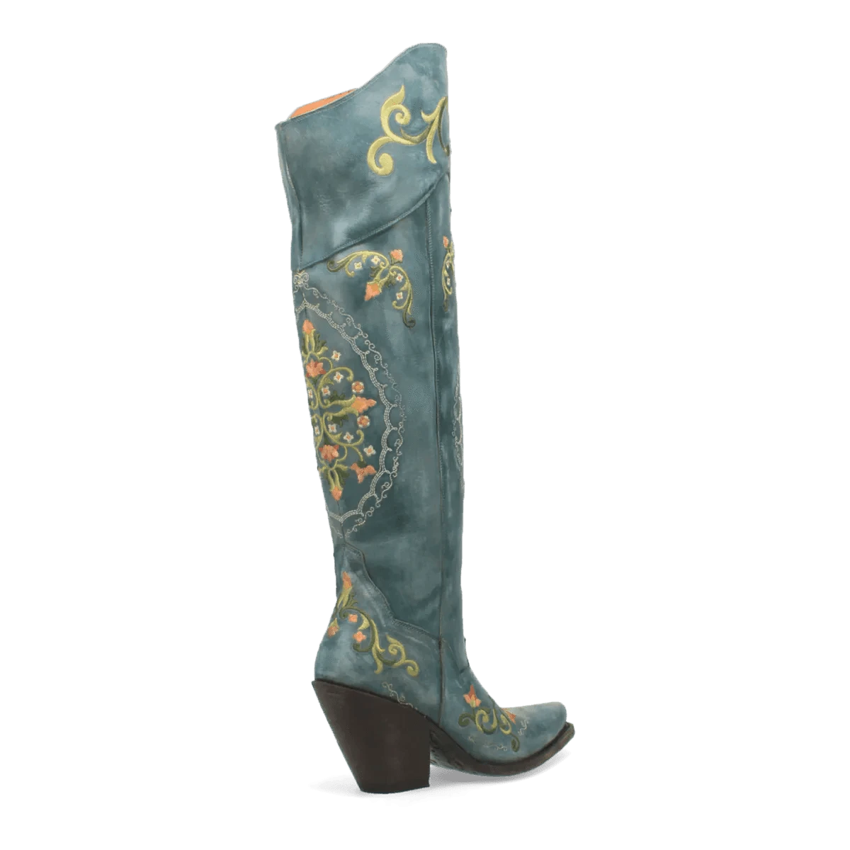 Dan Post Boots Boots Dan Post Women's Flower Child Snip Toe Leather Tall Boots - Turquoise DP3271