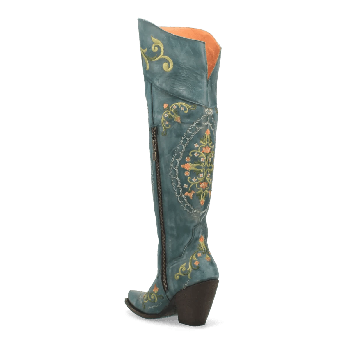 Dan Post Boots Boots Dan Post Women's Flower Child Snip Toe Leather Tall Boots - Turquoise DP3271