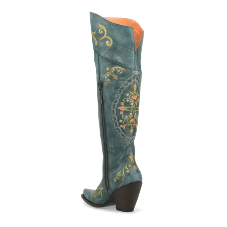 Dan Post Boots Boots Dan Post Women's Flower Child Snip Toe Leather Tall Boots - Turquoise DP3271