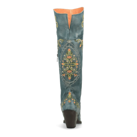 Dan Post Boots Boots Dan Post Women's Flower Child Snip Toe Leather Tall Boots - Turquoise DP3271