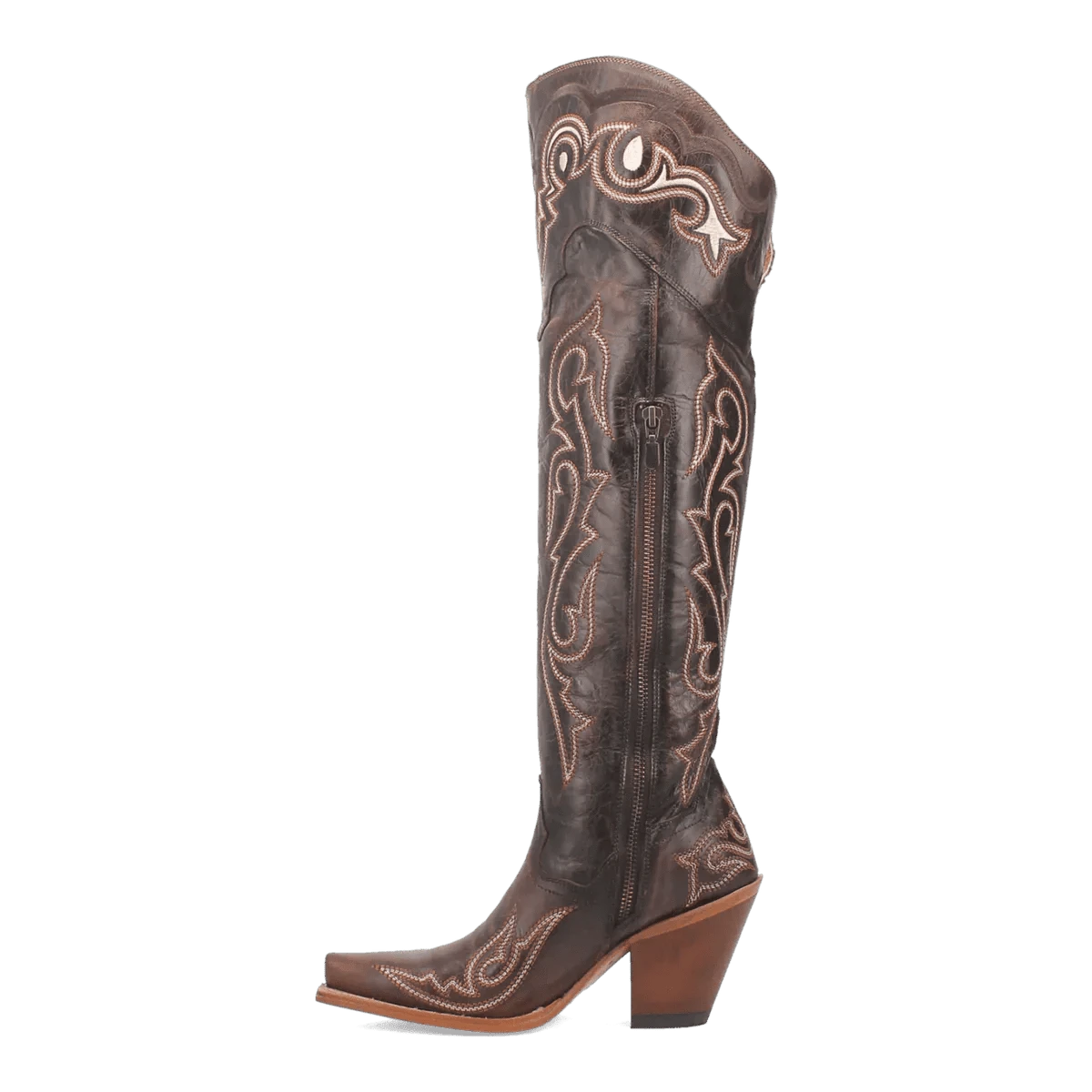 Dan Post Boots Boots Dan Post Women's Kommotion Snip Toe Leather Tall Boots - Chocolate DP4342