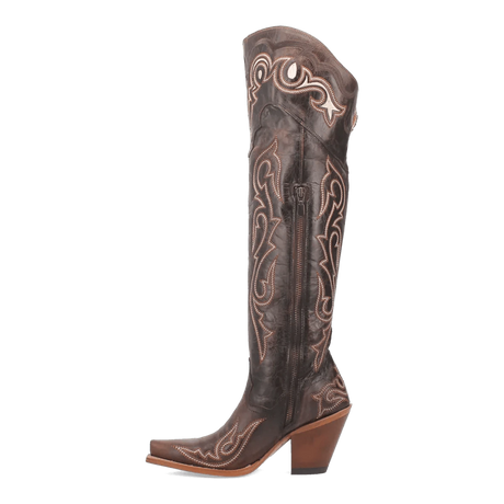 Dan Post Boots Boots Dan Post Women's Kommotion Snip Toe Leather Tall Boots - Chocolate DP4342