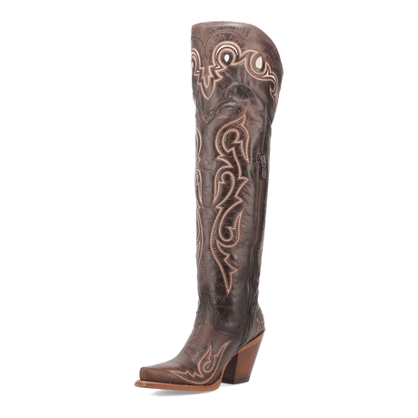 Dan Post Boots Boots Dan Post Women's Kommotion Snip Toe Leather Tall Boots - Chocolate DP4342