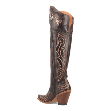 Dan Post Boots Boots Dan Post Women's Kommotion Snip Toe Leather Tall Boots - Chocolate DP4342