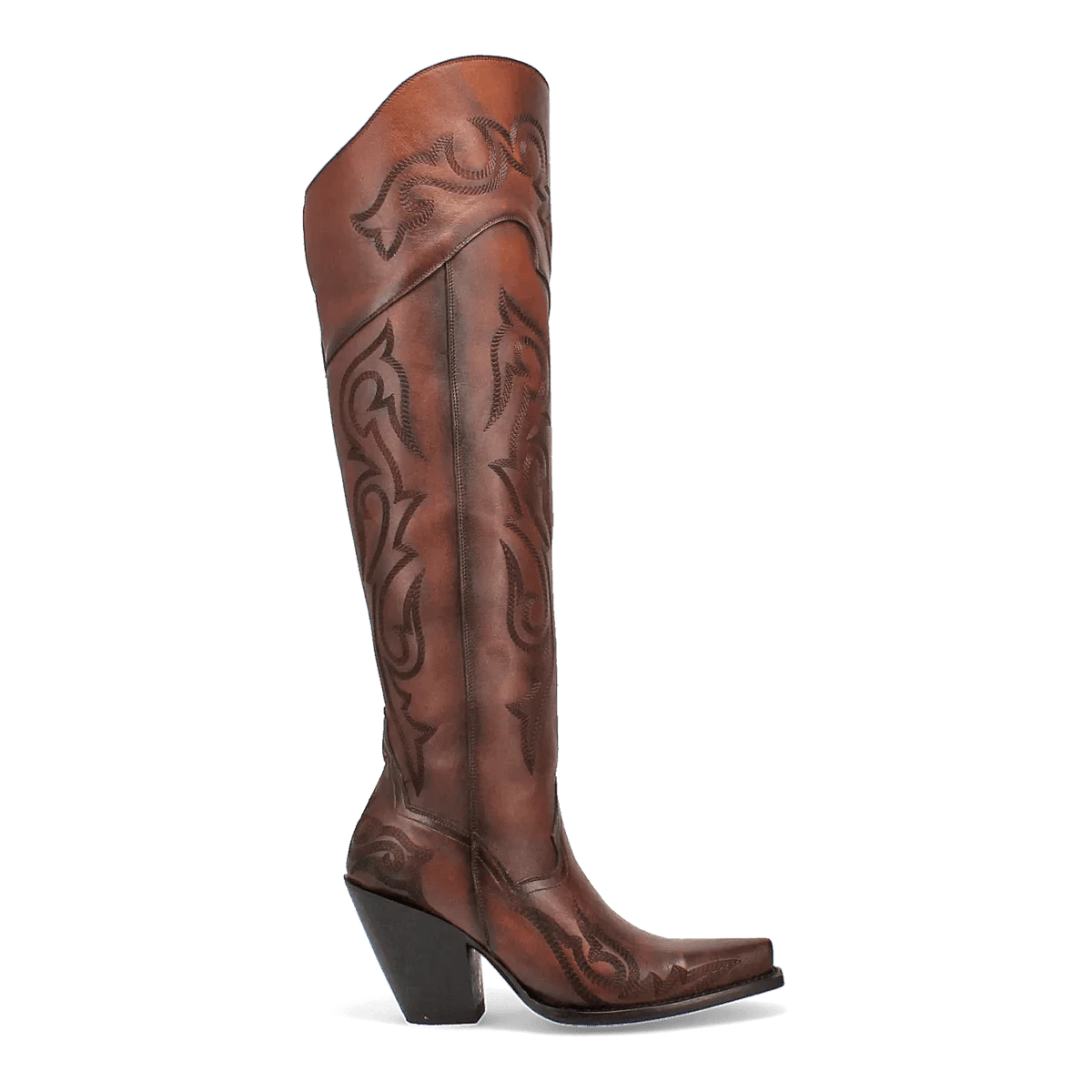 Dan Post Boots Boots Dan Post Women's Seductress Snip Toe Leather Tall Boots - Chestnut DP3285