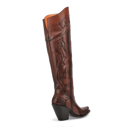 Dan Post Boots Boots Dan Post Women's Seductress Snip Toe Leather Tall Boots - Chestnut DP3285