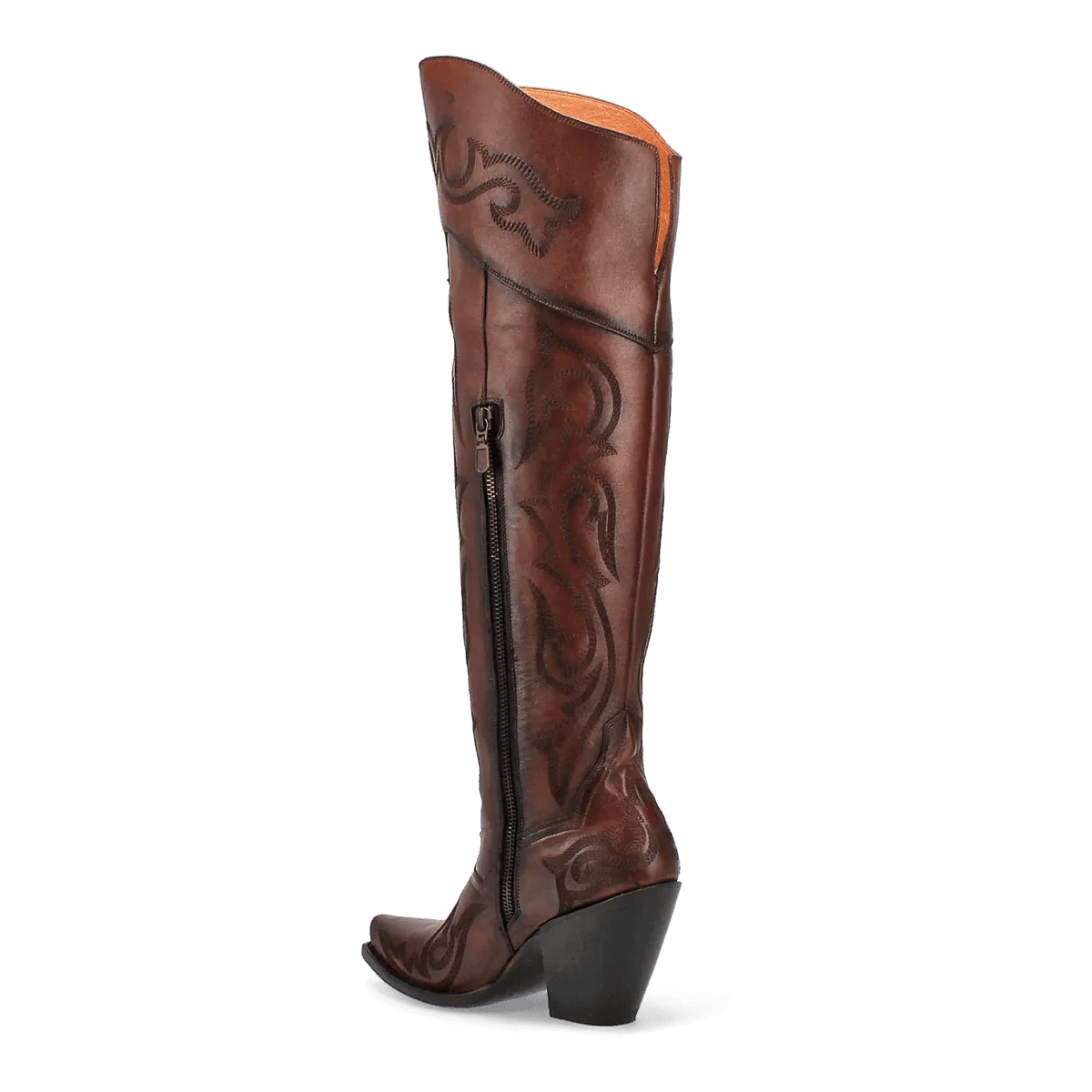 Dan Post Boots Boots Dan Post Women's Seductress Snip Toe Leather Tall Boots - Chestnut DP3285