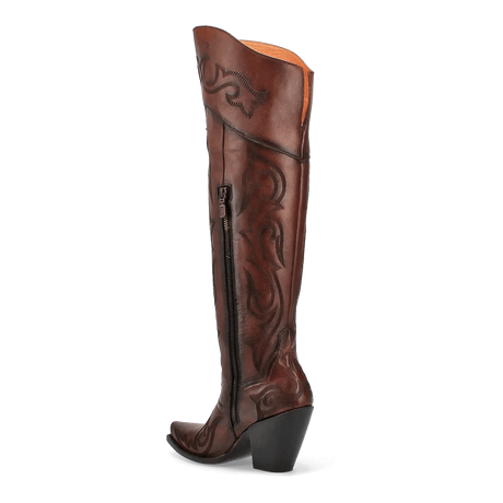 Dan Post Boots Boots Dan Post Women's Seductress Snip Toe Leather Tall Boots - Chestnut DP3285