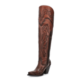 Dan Post Boots Boots Dan Post Women's Seductress Snip Toe Leather Tall Boots - Chestnut DP3285