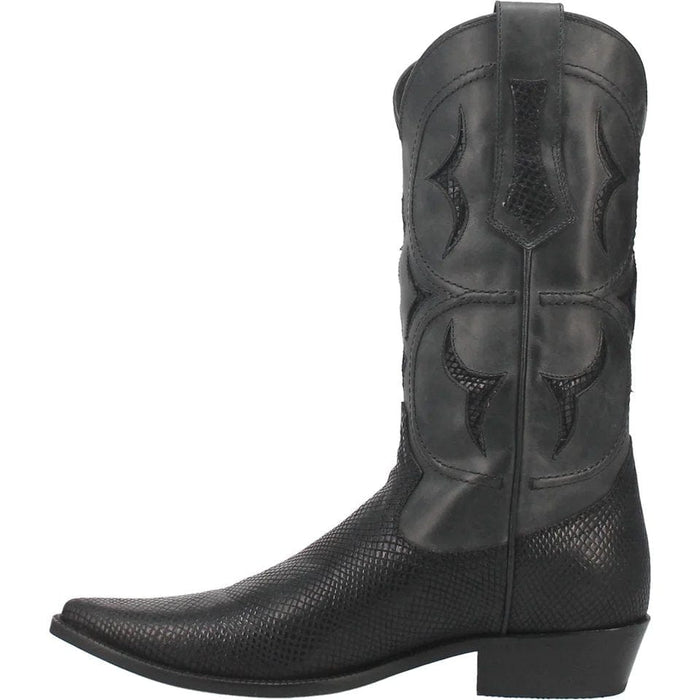 Dan Post Boots Boots Dingo Men's Dodge City Lizard Print Leather Snip Toe Boots - Black