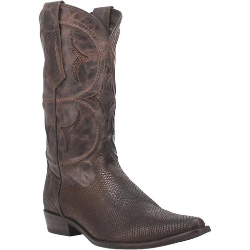 Dan Post Boots Boots Dingo Men's Dodge City Lizard Print Leather Snip Toe Boots - Brown