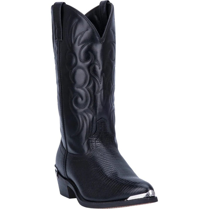 Dan Post Boots Boots Laredo Men's Atlanta Lizard Print Leather J-Toe Boots - Black