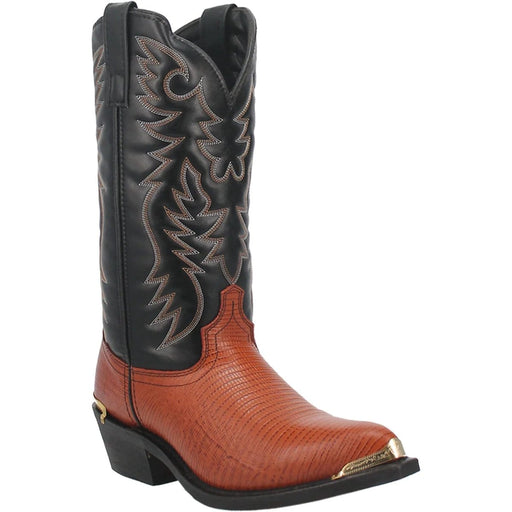 Dan Post Boots Boots Laredo Men's Atlanta Lizard Print Leather J-Toe Boots - Peanut