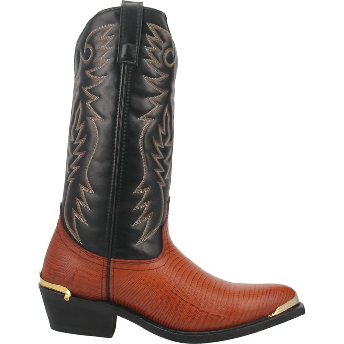 Dan Post Boots Boots Laredo Men's Atlanta Lizard Print Leather J-Toe Boots - Peanut