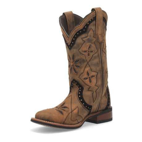 Dan Post Boots Boots Laredo Women's Bouquet Broad Square Toe Leather Boots - Honey 5844