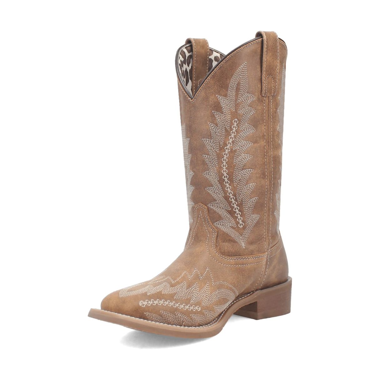 Dan Post Boots Boots Laredo Women's Cheyenne Broad Square Toe Leather Boots - Tan 5717