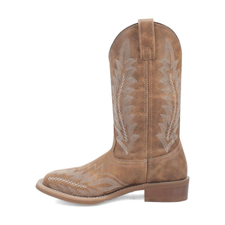 Dan Post Boots Boots Laredo Women's Cheyenne Broad Square Toe Leather Boots - Tan 5717