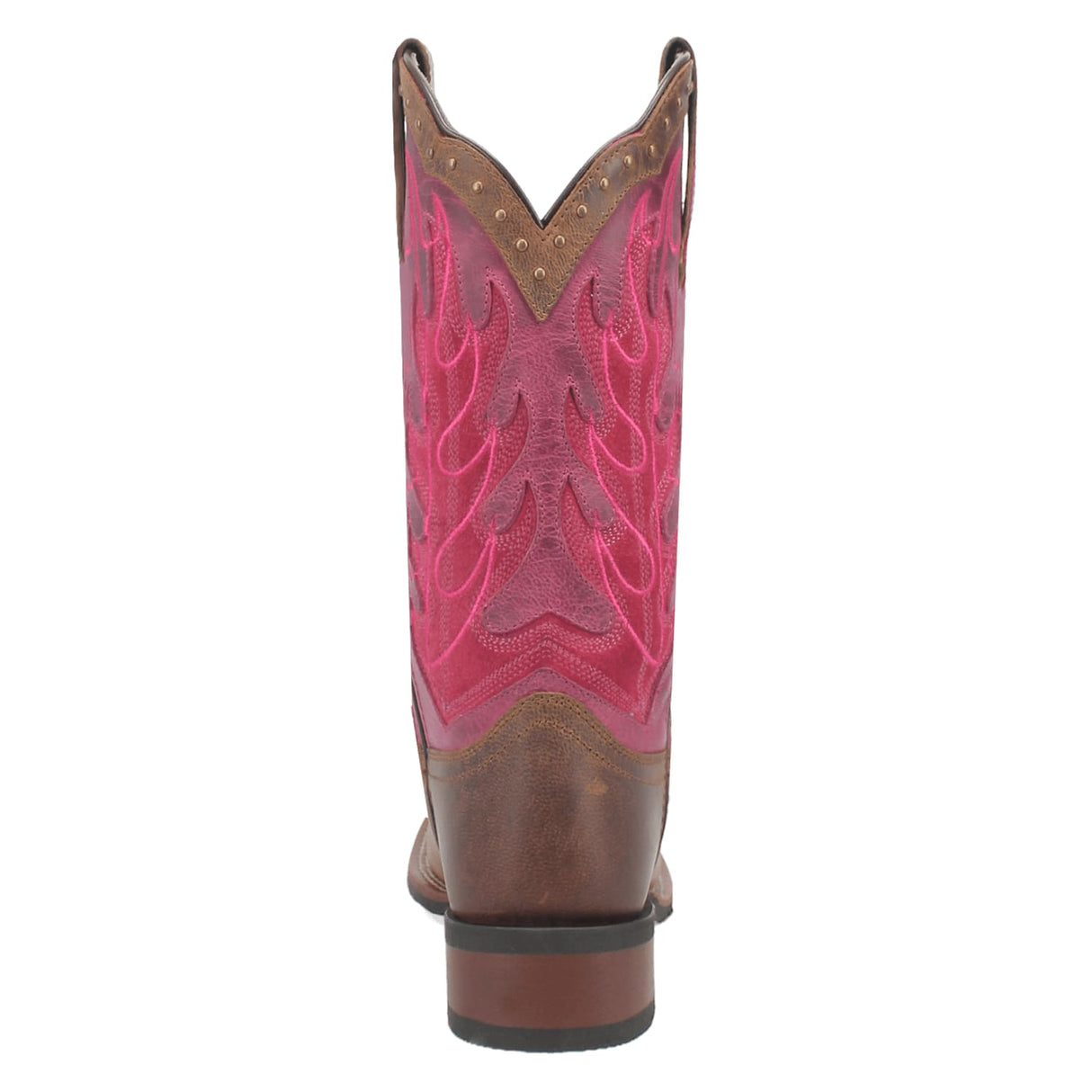 Dan Post Boots Boots Laredo Women's Faye Broad Square Toe Leather Boots - Brown / Pink 3117