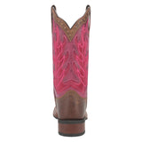 Dan Post Boots Boots Laredo Women's Faye Broad Square Toe Leather Boots - Brown / Pink 3117