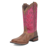 Dan Post Boots Boots Laredo Women's Faye Broad Square Toe Leather Boots - Brown / Pink 3117